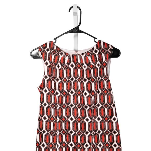 Talbots Women's Dress Geometric Tribal Ethnic Stretch Shift Lined Sleeveless 4P - Picture 5 of 9